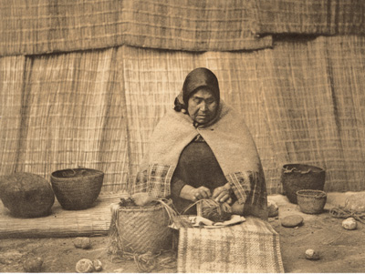 BASKET MAKER EDWARD CURTIS NORTH AMERICAN INDIAN PHOTO